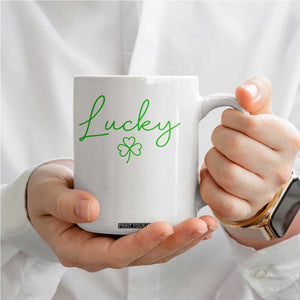 Lucky Irish Shamrock Coffee Mug St Patricks Day Letter Print Lightweight TS10 Print Your Wear