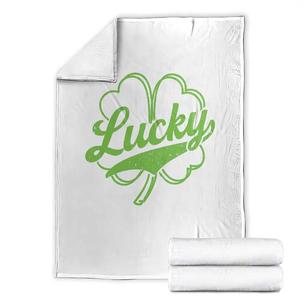 Vintage Lucky Shamrock Throw Blanket Irish St Patricks Day TS10 White Print Your Wear