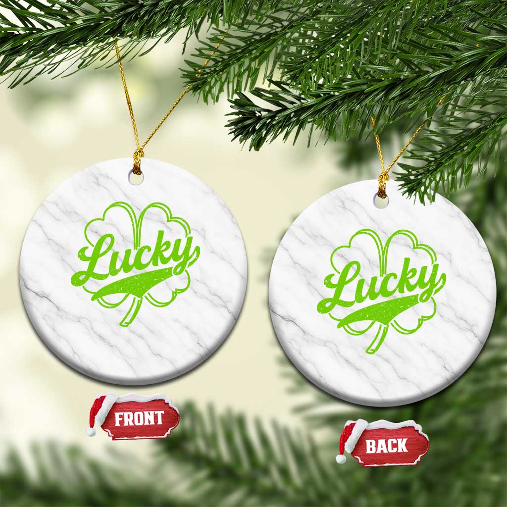 Vintage Lucky Shamrock Ceramic Ornament Irish St Patricks Day TS10 1pc White Marble Print Your Wear