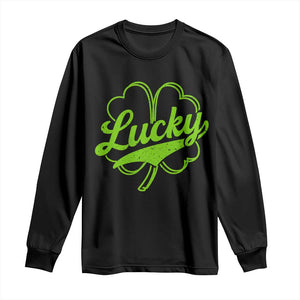 Vintage Lucky Shamrock Long Sleeve Shirt Irish St Patricks Day TS10 Black Print Your Wear