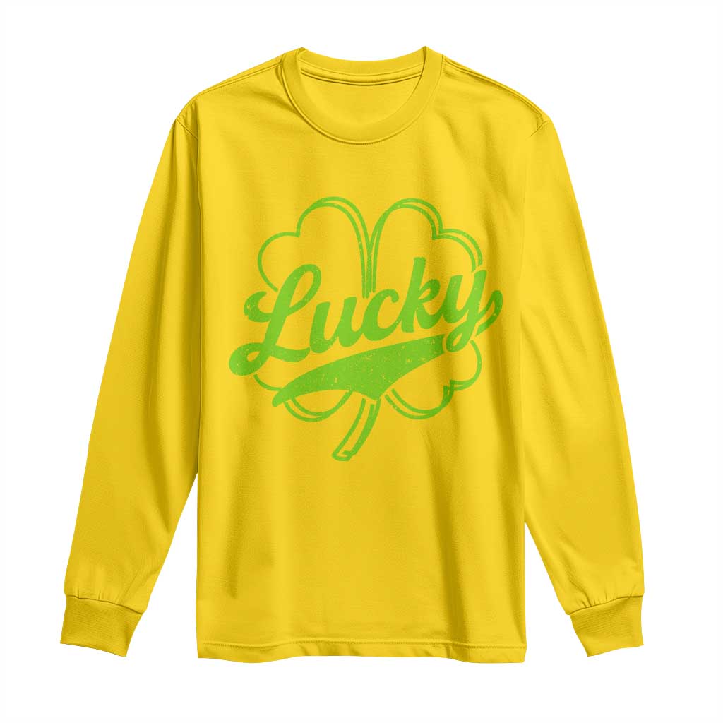 Vintage Lucky Shamrock Long Sleeve Shirt Irish St Patricks Day TS10 Daisy Print Your Wear