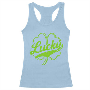 Vintage Lucky Shamrock Racerback Tank Top Irish St Patricks Day TS10 Light Blue Print Your Wear