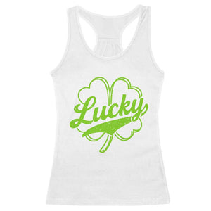 Vintage Lucky Shamrock Racerback Tank Top Irish St Patricks Day TS10 White Print Your Wear