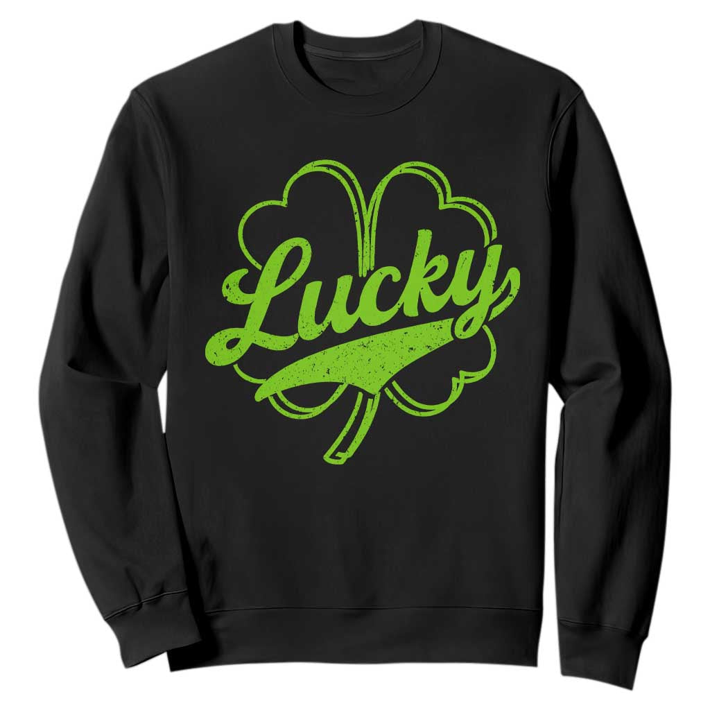 Vintage Lucky Shamrock Sweatshirt Irish St Patricks Day TS10 Black Print Your Wear