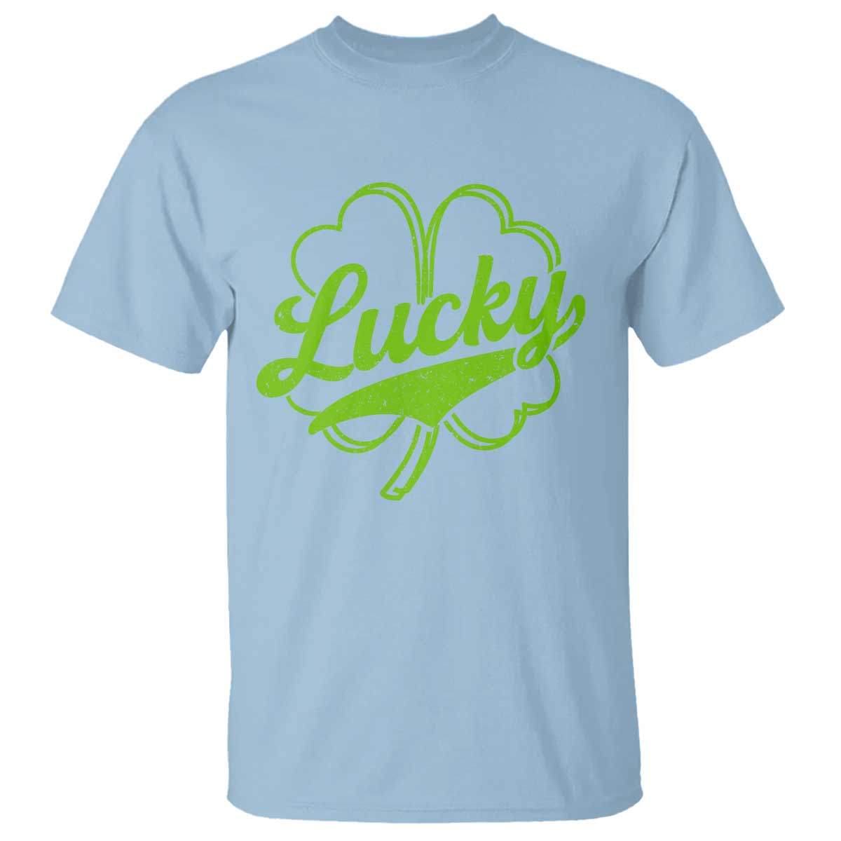Vintage Lucky Shamrock T Shirt Irish St Patricks Day TS10 Light Blue Print Your Wear