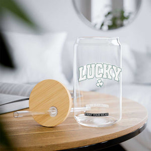 Retro Lucky Glass Can St Patricks Day Irish Shamrock Varsity TS10 Print Your Wear
