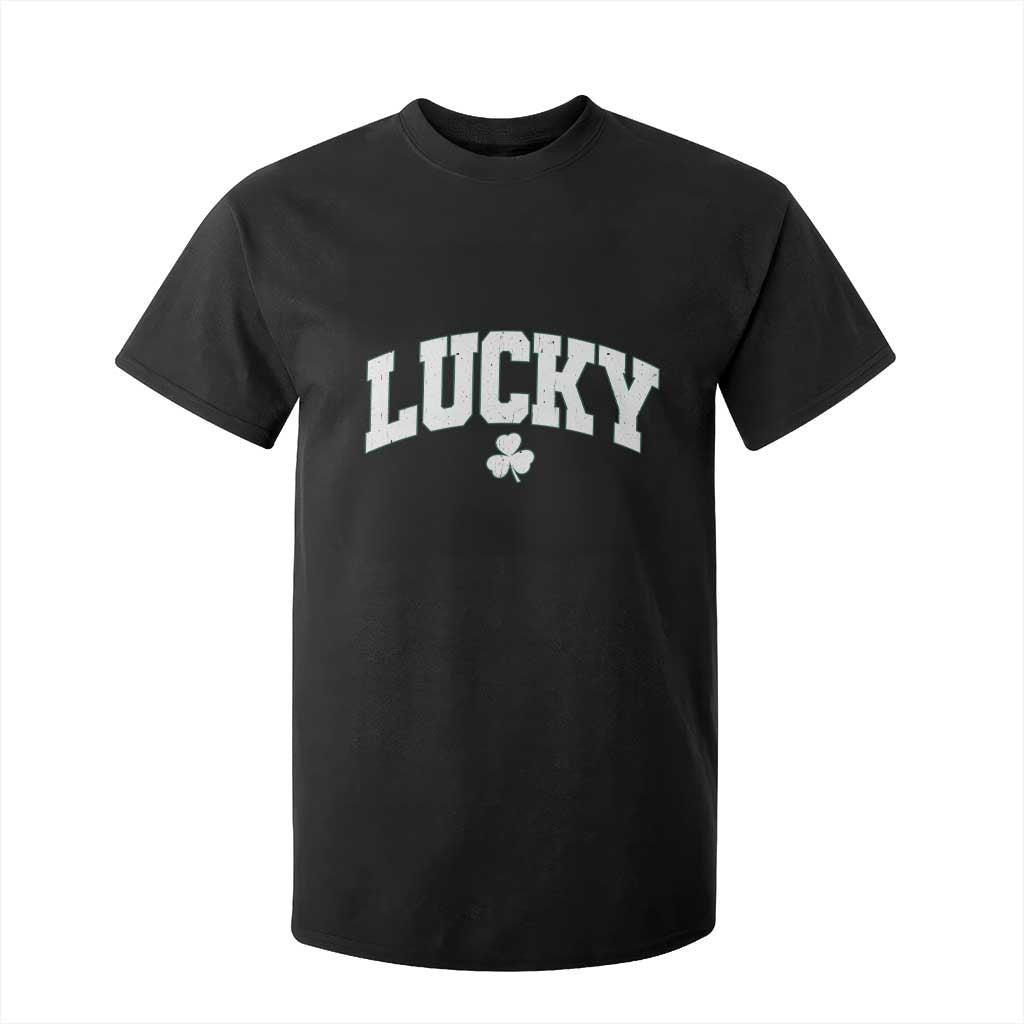 Retro Lucky T Shirt For Kid St Patricks Day Irish Shamrock Varsity TS10 Black Print Your Wear
