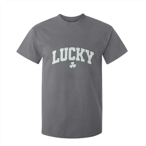 Retro Lucky T Shirt For Kid St Patricks Day Irish Shamrock Varsity TS10 Charcoal Print Your Wear