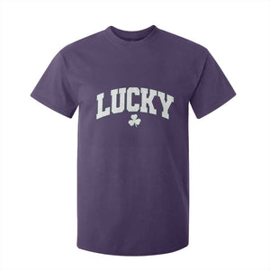 Retro Lucky T Shirt For Kid St Patricks Day Irish Shamrock Varsity TS10 Purple Print Your Wear