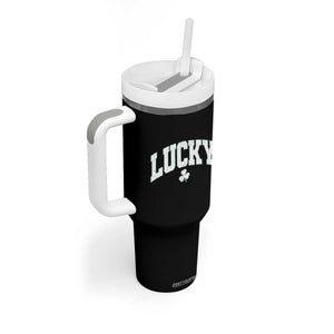 Retro Lucky Tumbler With Handle St Patricks Day Irish Shamrock Varsity TS10 Print Your Wear