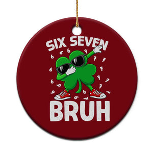 Funny Irish St Patricks Day Shamrock 67 Meme Ceramic Ornament Six Seven Bruh Gen Alpha Slang TS10 1pc Red Print Your Wear