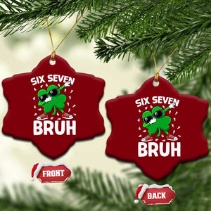 Funny Irish St Patricks Day Shamrock 67 Meme Ceramic Ornament Six Seven Bruh Gen Alpha Slang TS10 Print Your Wear