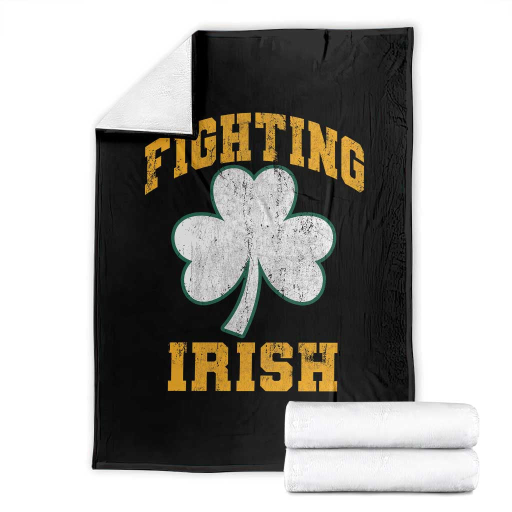 Vintage Fighting Irish Throw Blanket Retro History Gold Shamrock TS10 Black Print Your Wear