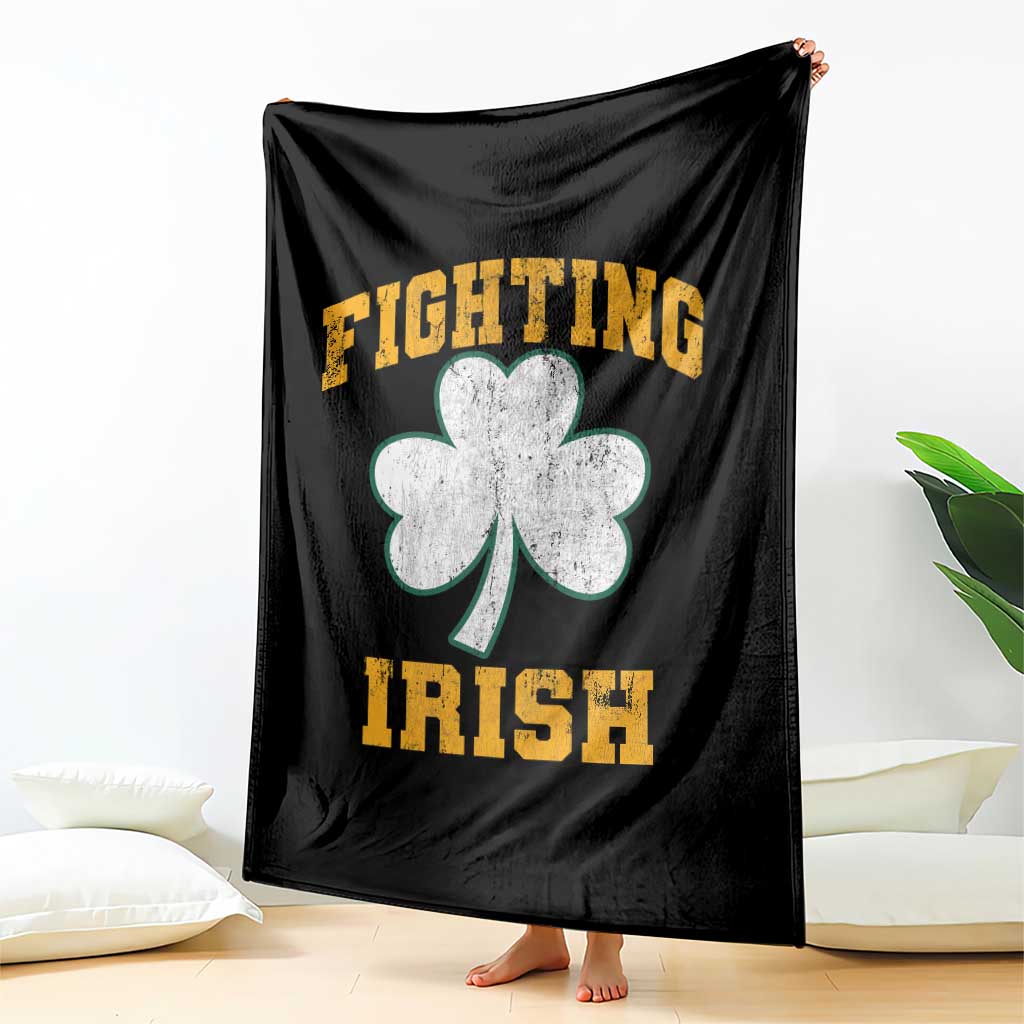 Vintage Fighting Irish Throw Blanket Retro History Gold Shamrock TS10 Print Your Wear