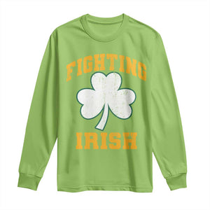 Vintage Fighting Irish Long Sleeve Shirt Retro History Gold Shamrock TS10 Lime Print Your Wear