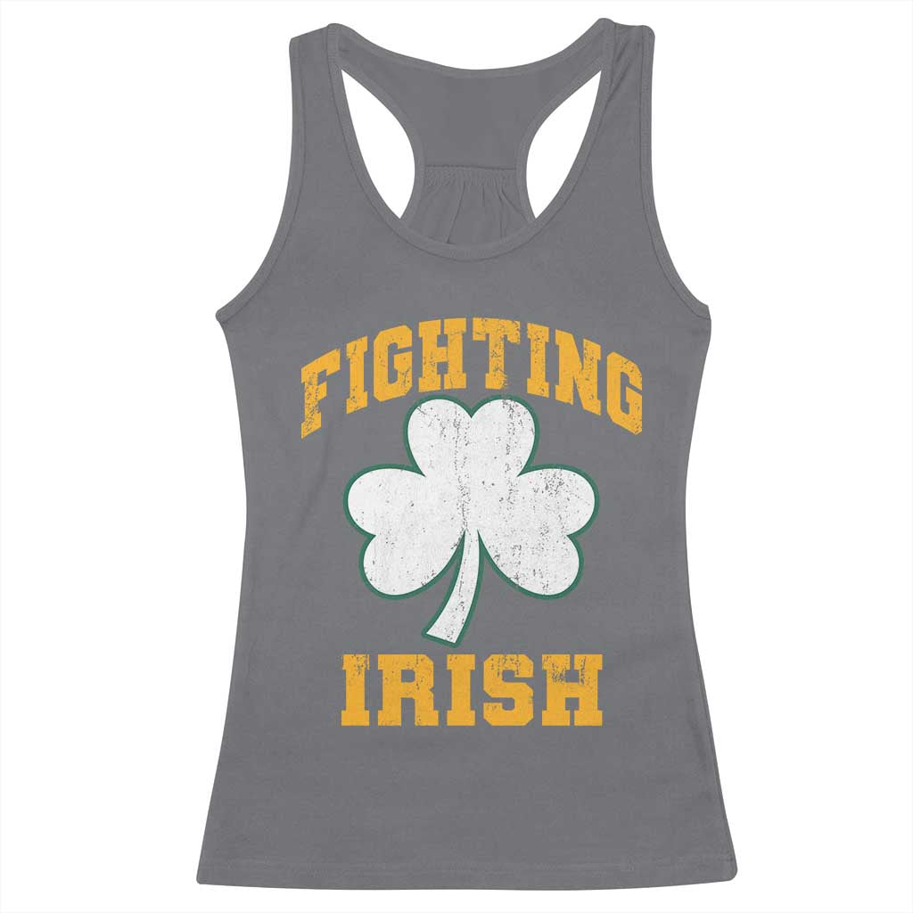 Vintage Fighting Irish Racerback Tank Top Retro History Gold Shamrock TS10 Charcoal Print Your Wear