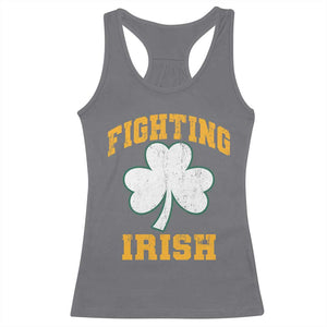 Vintage Fighting Irish Racerback Tank Top Retro History Gold Shamrock TS10 Charcoal Print Your Wear