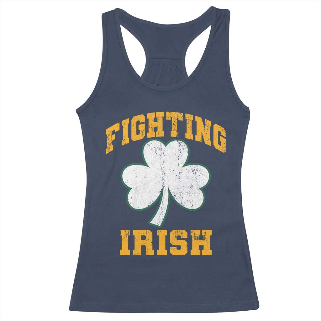 Vintage Fighting Irish Racerback Tank Top Retro History Gold Shamrock TS10 Navy Print Your Wear