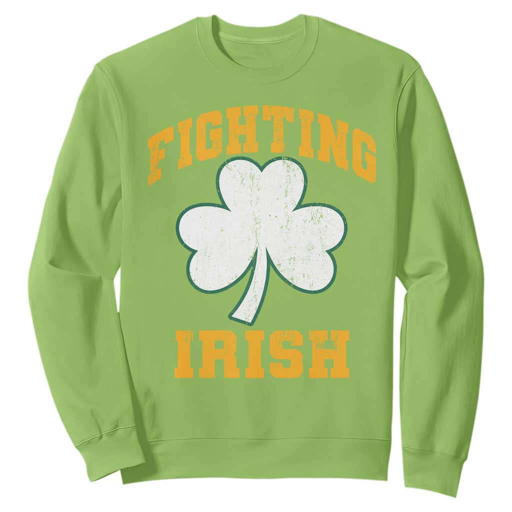 Vintage Fighting Irish Sweatshirt Retro History Gold Shamrock TS10 Lime Print Your Wear
