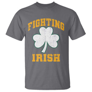 Vintage Fighting Irish T Shirt Retro History Gold Shamrock TS10 Charcoal Print Your Wear