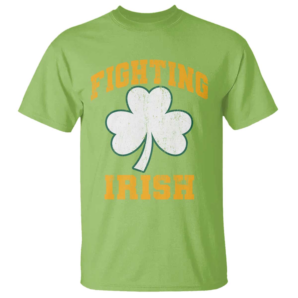 Vintage Fighting Irish T Shirt Retro History Gold Shamrock TS10 Lime Print Your Wear