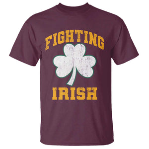 Vintage Fighting Irish T Shirt Retro History Gold Shamrock TS10 Maroon Print Your Wear