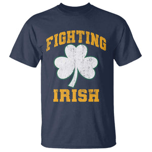 Vintage Fighting Irish T Shirt Retro History Gold Shamrock TS10 Navy Print Your Wear