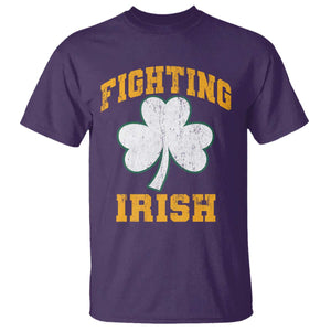 Vintage Fighting Irish T Shirt Retro History Gold Shamrock TS10 Purple Print Your Wear