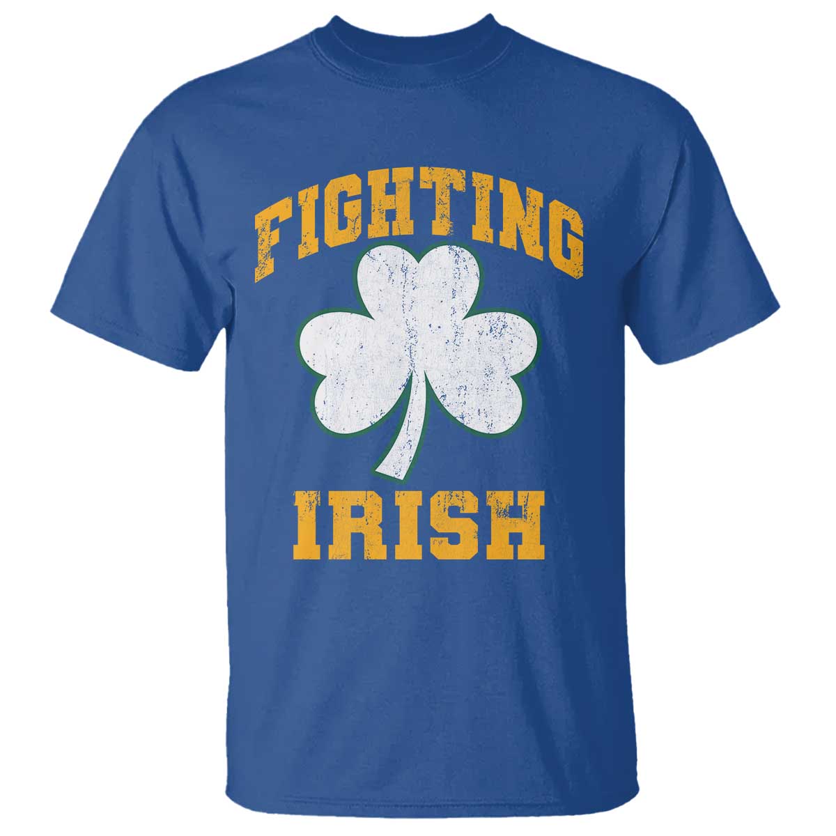 Vintage Fighting Irish T Shirt Retro History Gold Shamrock TS10 Royal Blue Print Your Wear