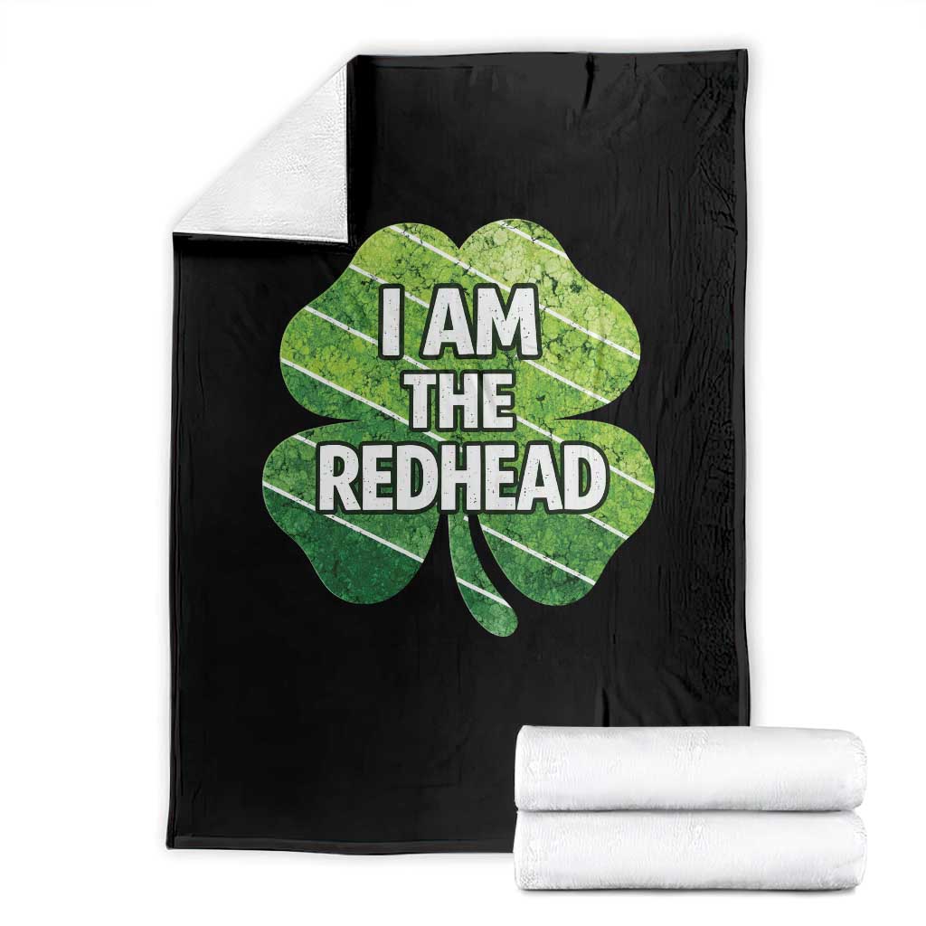 Funny Irish St Patricks Day Im The Redhead Throw Blanket Retro Vintage Lucky Shamrock TS10 Black Print Your Wear