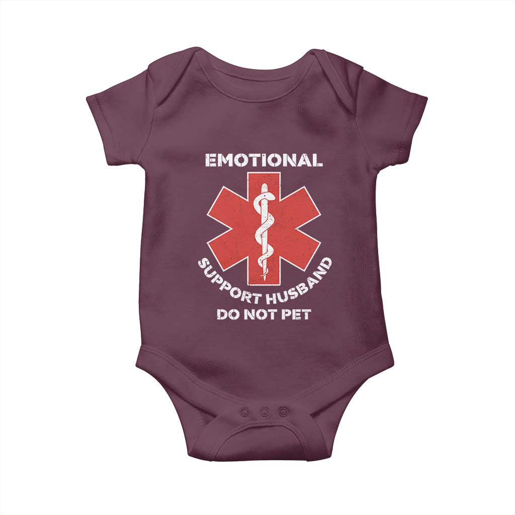 Do Not Pet Husband Baby Onesie Funny Sarcastic Saying TS10 Maroon Print Your Wear