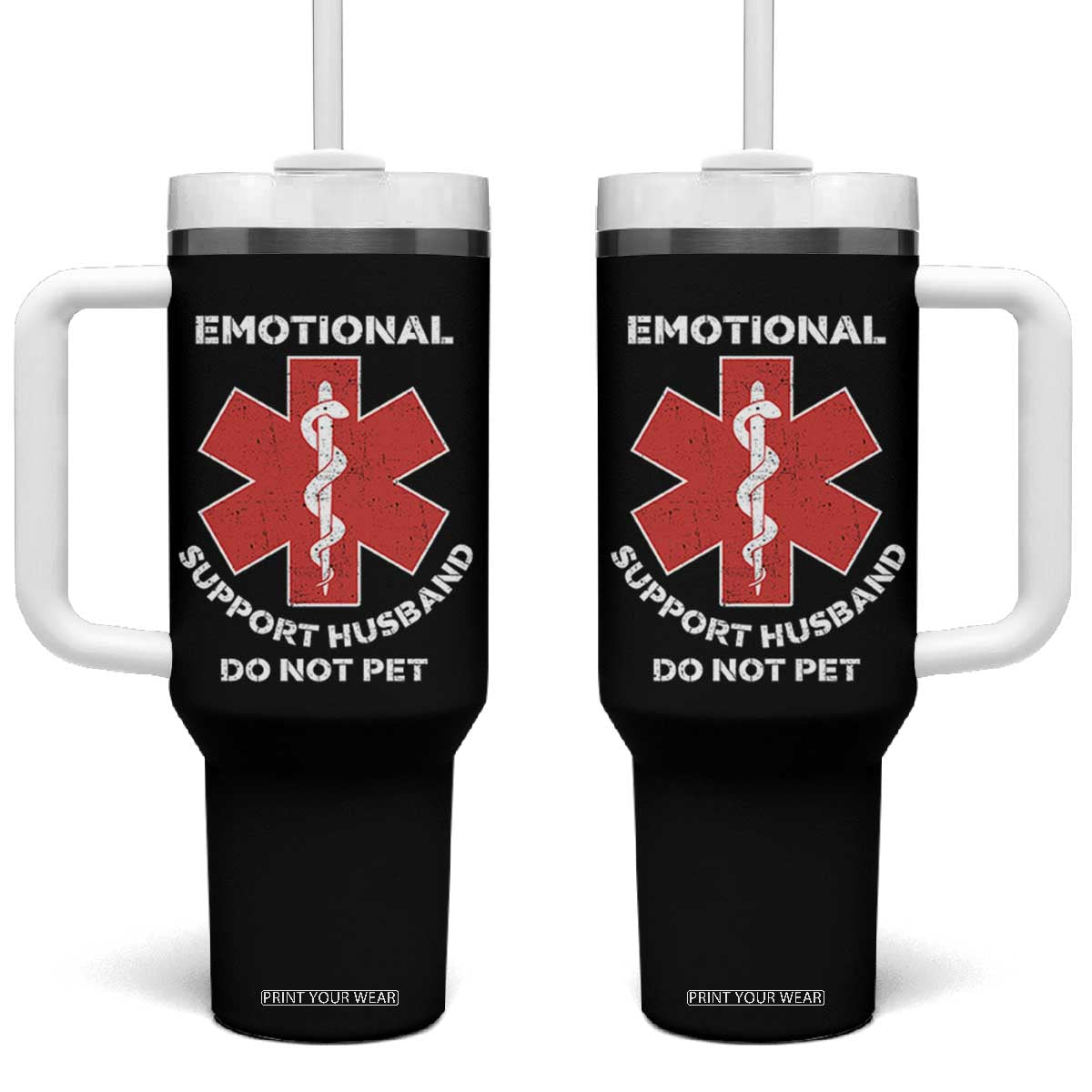 Do Not Pet Husband Tumbler With Handle Funny Sarcastic Saying TS10 One Size: 40 oz Black Print Your Wear