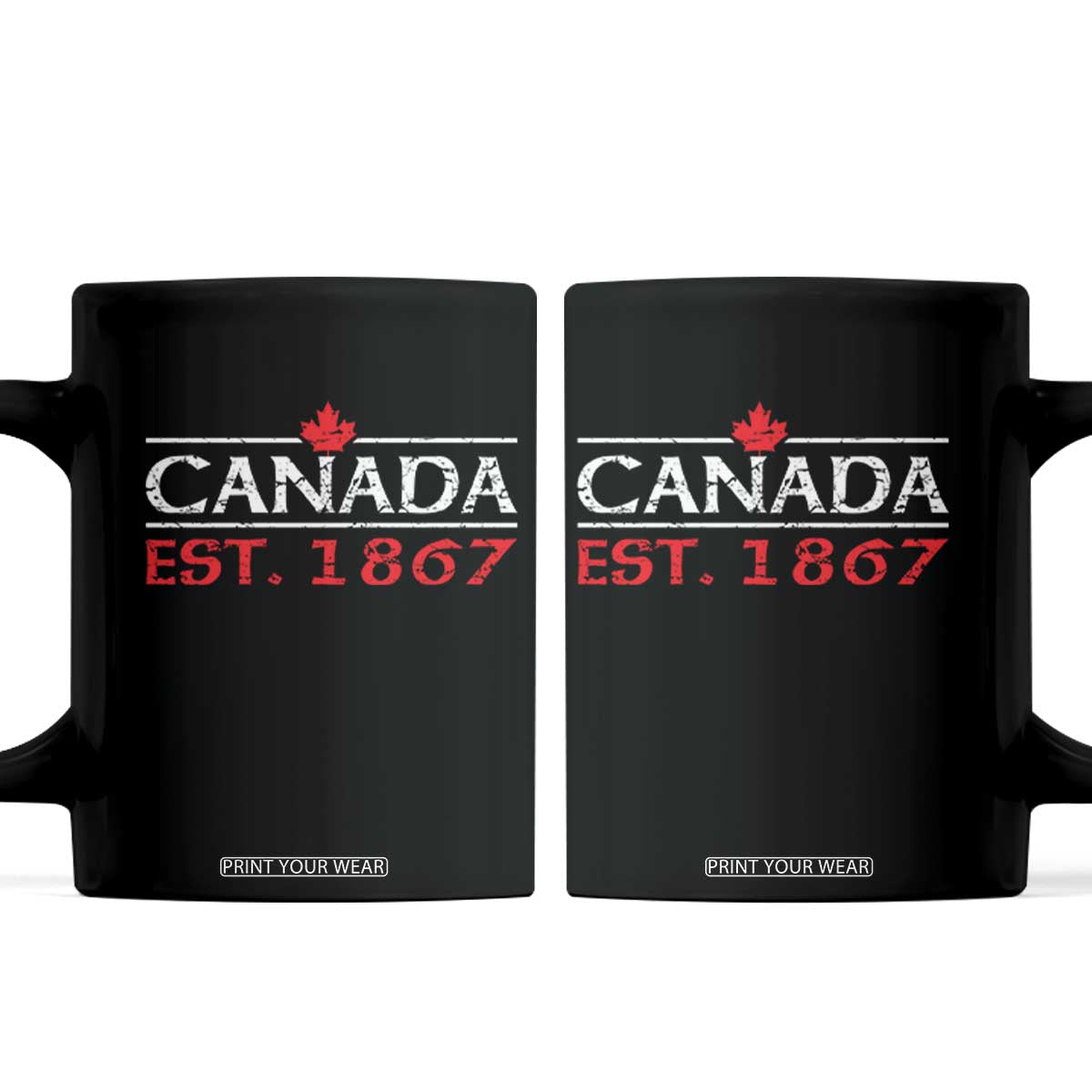 Canadian Maple Leaf Coffee Mug Canada Flag Vintage Retro Sport TS10 Black Print Your Wear