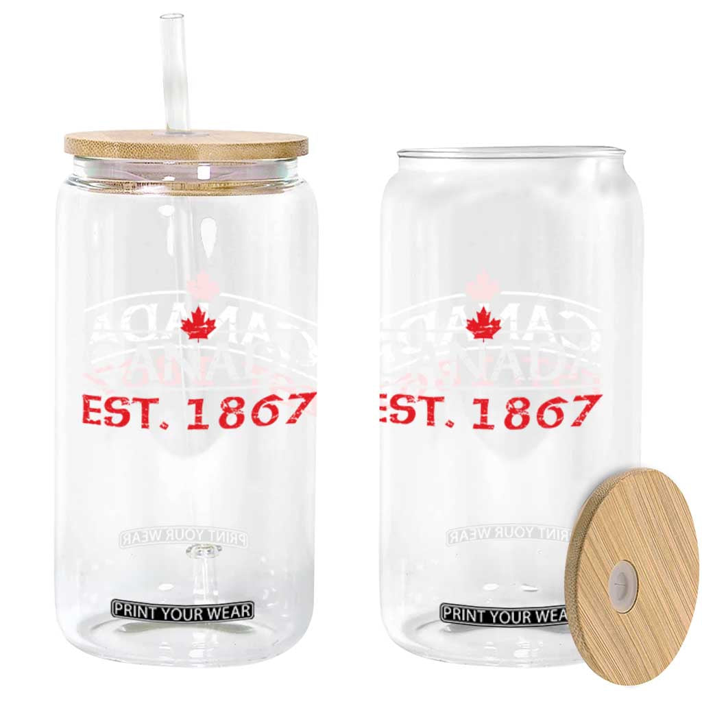 Canadian Maple Leaf Glass Can Canada Flag Vintage Retro Sport TS10 Print Your Wear