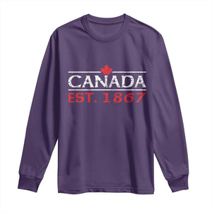 Canadian Maple Leaf Long Sleeve Shirt Canada Flag Vintage Retro Sport TS10 Purple Print Your Wear