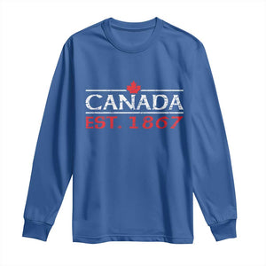 Canadian Maple Leaf Long Sleeve Shirt Canada Flag Vintage Retro Sport TS10 Royal Blue Print Your Wear