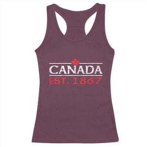 Canadian Maple Leaf Racerback Tank Top Canada Flag Vintage Retro Sport TS10 Maroon Print Your Wear