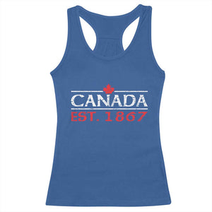 Canadian Maple Leaf Racerback Tank Top Canada Flag Vintage Retro Sport TS10 Royal Blue Print Your Wear