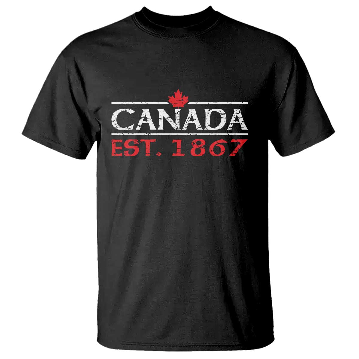 Canadian Maple Leaf T Shirt Canada Flag Vintage Retro Sport TS10 Black Print Your Wear