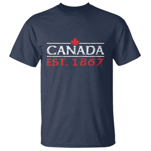 Canadian Maple Leaf T Shirt Canada Flag Vintage Retro Sport TS10 Navy Print Your Wear