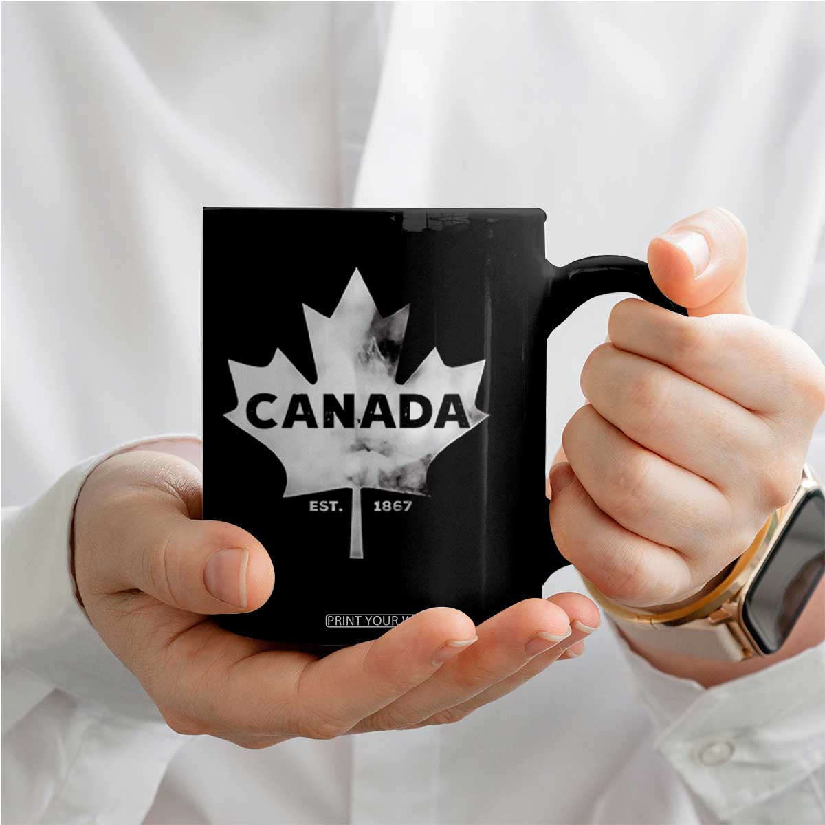 Canada Flag Coffee Mug Canadian Maple Leaf Vintage Retro Sport TS10 Print Your Wear