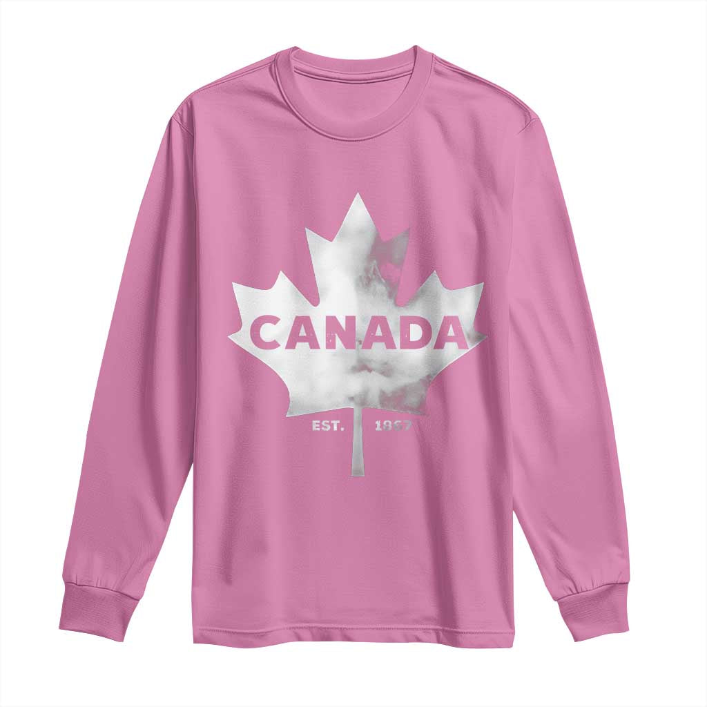 Canada Flag Long Sleeve Shirt Canadian Maple Leaf Vintage Retro Sport TS10 Azalea Print Your Wear