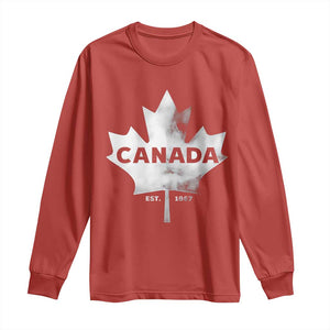 Canada Flag Long Sleeve Shirt Canadian Maple Leaf Vintage Retro Sport TS10 Red Print Your Wear