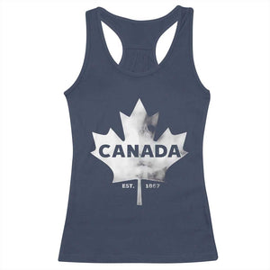 Canada Flag Racerback Tank Top Canadian Maple Leaf Vintage Retro Sport TS10 Navy Print Your Wear