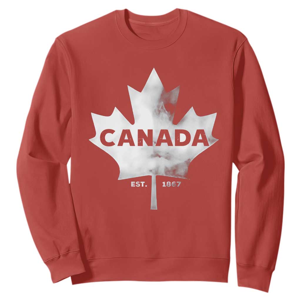 Canada Flag Sweatshirt Canadian Maple Leaf Vintage Retro Sport TS10 Red Print Your Wear