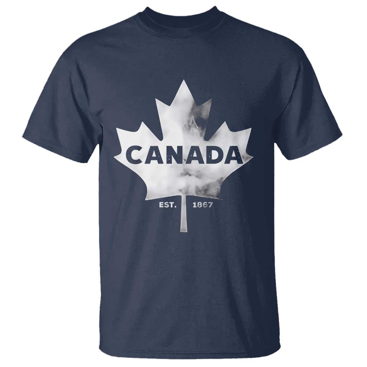 Canada Flag T Shirt Canadian Maple Leaf Vintage Retro Sport TS10 Navy Print Your Wear