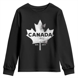 Canada Flag Youth Sweatshirt Canadian Maple Leaf Vintage Retro Sport TS10 Black Print Your Wear