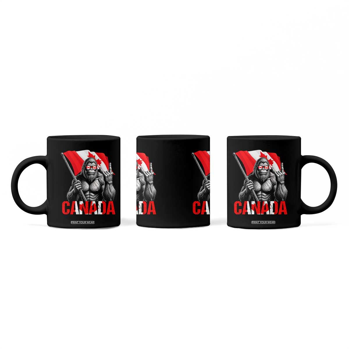 Bigfoot Canada Flag Coffee Mug Canadian Maple Leaf Patriotic Sasquatch TS10 Print Your Wear