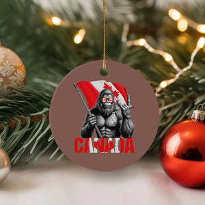 Bigfoot Canada Flag Ceramic Ornament Canadian Maple Leaf Patriotic Sasquatch TS10 1pc Mocha Print Your Wear