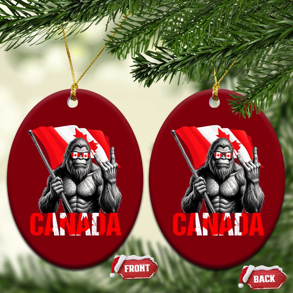 Bigfoot Canada Flag Ceramic Ornament Canadian Maple Leaf Patriotic Sasquatch TS10 Print Your Wear